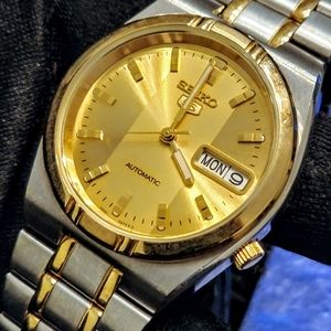 Seiko 7S26-01H0 Automatic Day Date 2 Tone Mens Watch